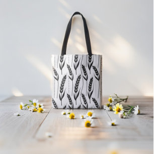 Tote Bag Élégant Motif de stalles et points de blé noir