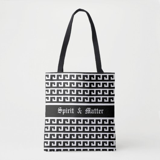 Tote Bag Élégant Motif géométrique noir et blanc (Devant)