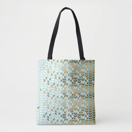 Tote Bag Élégant Motif Gold Green Leaf (Devant)