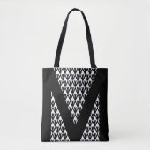 Tote Bag Élégant Motif noir blanc diamant (Devant)