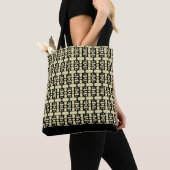 Tote Bag Élégant Motif noir et sable (De près)