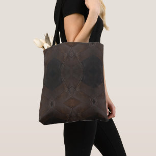 Tote Bag Élégant Motif Rustic Faux Cuir Brown