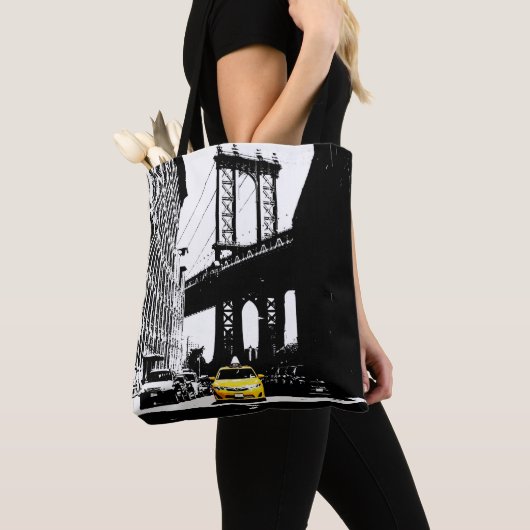 Tote Bag Élégant New York City Brooklyn Yellow Taxi Nyc (De près)
