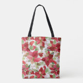 Tote Bag Élégant Noël de vacances Poinsettia Pine Cône (Dos)