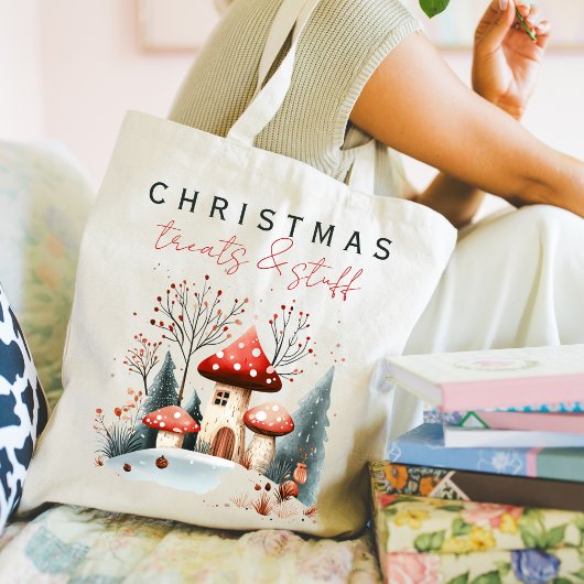 Tote Bag Élégant Noël hiver Woodland Shopping