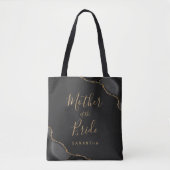 Tote Bag Élégant noir agate or foncé Mère de la mariée (Devant)