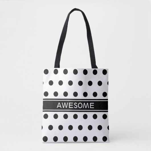 Tote Bag Élégant Noir & Blanc (Devant)