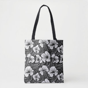 Tote Bag Élégant noir & blanc bio en forme de Fourre-tout F