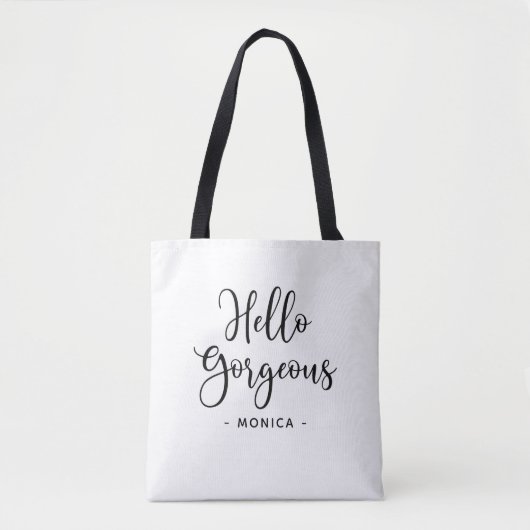 Tote Bag Elégant noir blanc Bonjour belle Fourre-tout (Devant)