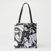 Tote Bag Élégant Noir Et Marbre blanc (Devant)