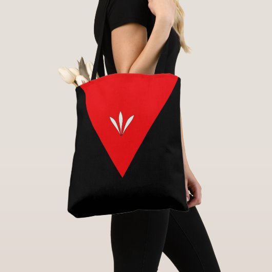 Tote Bag Élégant noir et rouge (De près)