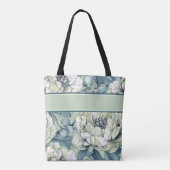 Tote Bag Élégant nom vert floral Fleurs de bois (Dos)