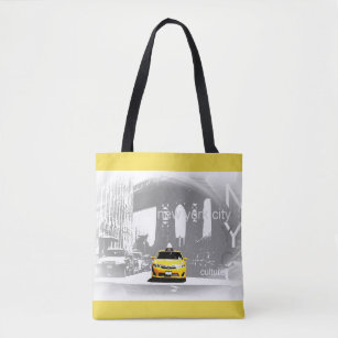 Tote Bag Élégant Nyc New York Brooklyn Bridge Taxi jaune