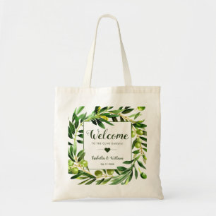 Tote Bag Elégant Olive Boho Jardin Mariage Bienvenue Favori