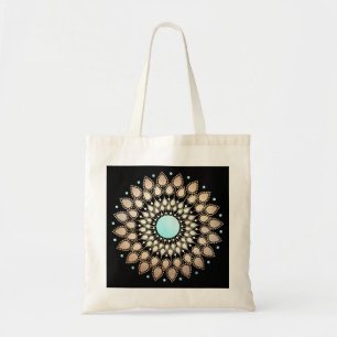 Tote Bag Elégant or Ornate Lotus Mandala