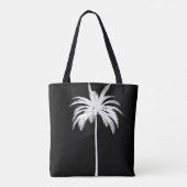 Tote Bag Elégant palmier tropical blanc (Dos)