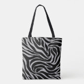 Tote Bag Elégant Parties scintillant noire Silver Zebra Pos (Dos)