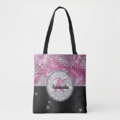Tote Bag Élégant parties scintillant rose poupée feuille mo (Devant)