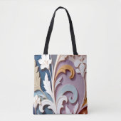 Tote Bag Elegant Pastel Floral Relief Pattern (Devant)
