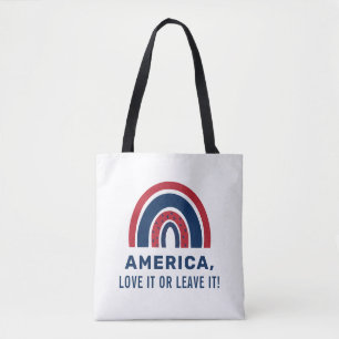 Tote Bag Élégant Patriotique USA American Rainbow 4 juillet
