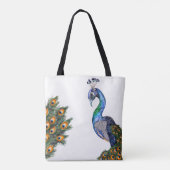 Tote Bag Elégant Peacock Aquarelle (Dos)