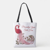 Tote Bag Elégant Peacock Bourgogne Personnalisé (Dos)