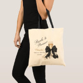 Tote Bag Elegant Pearls & Prosecco Bridal Shower Gift (Devant (produit))