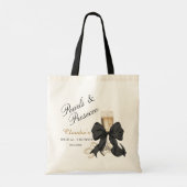 Tote Bag Elegant Pearls & Prosecco Bridal Shower Gift (Dos)