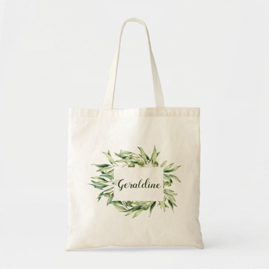 Tote Bag Élégant Personnalisé Olive Boho Chic Cadeaux Perso (Devant)