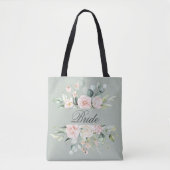 Tote Bag Élégant Pink Blush Bride Aquarelle Script (Devant)