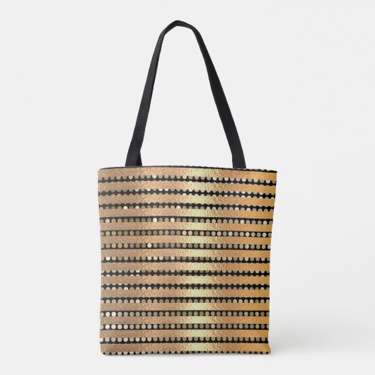 Tote Bag Élégant poussette moderne élégant rayures dorées (Dos)