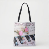 Tote Bag Élégant professeur de musique de piano (Devant)