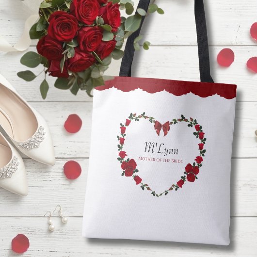 Tote Bag Elegant Red Roses Mother of Bride Gift