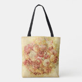 Tote Bag Elégant Romantique Shabby Chic Crème & Roses Rose (Dos)