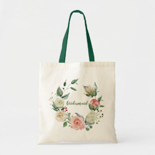 Tote Bag Élégant Rose de crème rose Bridesmaid Mariage de s