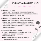 Tote Bag Élégant rose et noir Rose Monogramme Nom Fourre-to