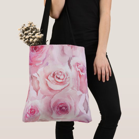 Tote Bag Élégant rose rose rose rose pâle (De près)