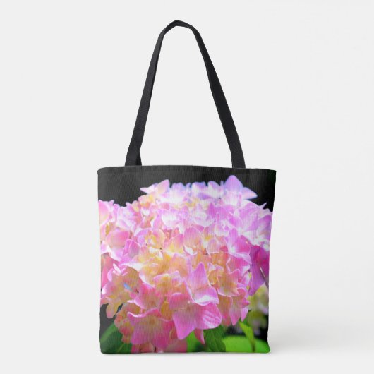 Tote Bag Elégant rose violet orange hydrangée comme Mariée (Dos)