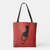 Tote Bag Elegant rouge chat noir mal (Dos)