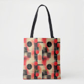 Tote Bag Elégant rouge et noir Abstrait - moderne géométriq (Devant)
