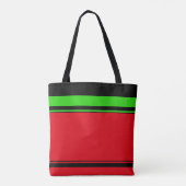 Tote Bag Élégant Rouge Vert Bande Noire Spécifique Vacances (Dos)