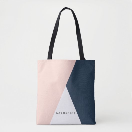 Tote Bag Élégant rougissent les triangles géométriques de (Devant)