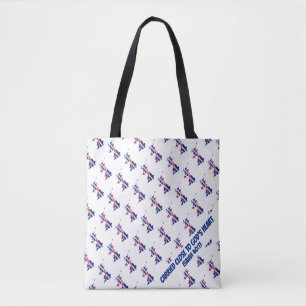 Tote Bag Élégant Royaume-Uni UNION JACK DRAPEAU Écriture Bi