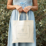 Tote Bag Élégant ruban Bow Floral Bachelorette Party cadeau<br><div class="desc">Faites de votre fête de bachelorette une fête inoubliable avec notre ruban arc Foral Bachelorette sac fourre-tout cadeau de fête! Ces totes personnalisées ajoutent élégance et charme à votre célébration en mettant en vedette notre arc dessiné à la main et le cadre ruban et orné d'un beau bouquet floral. Chic,...</div>