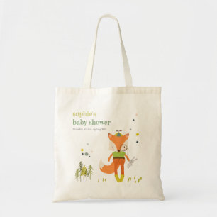 Tote Bag Élégant rustique mignon Woodland Fun Fox Baby show