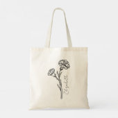 Tote Bag Élégant Script Carnation Janvier Naissance Nom de  (Dos)