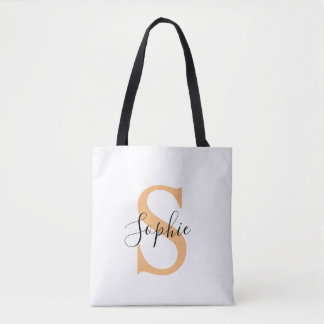 Tote Bag Elegant Script Custom Name Personalized Gift