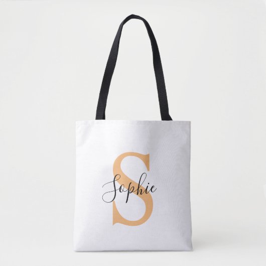 Tote Bag Elegant Script Custom Name Personalized Gift (Devant)