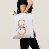 Tote Bag Elegant Script Custom Name Personalized Gift (De près)
