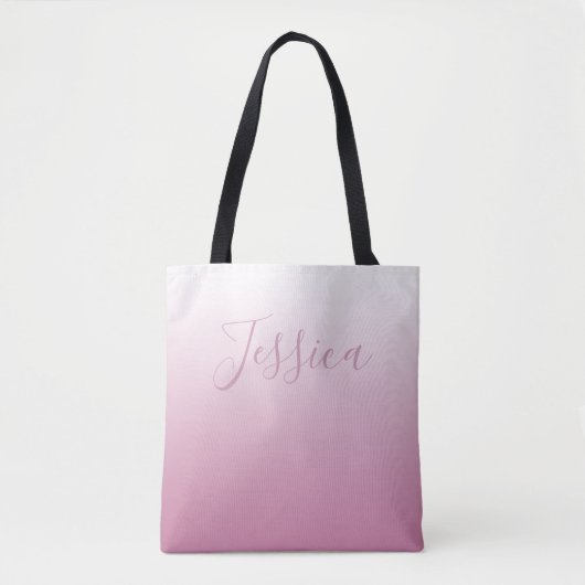 Tote Bag Élégant script et rose modifiable (n'importe quell (Devant)